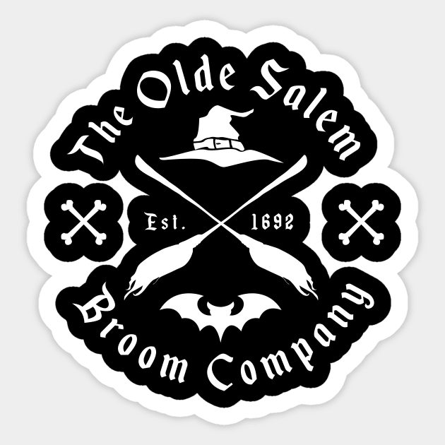 The Olde Salem Broom Co Est 1962 Sign Halloween Sticker by CMDesign